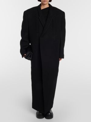 Cappotto di lana oversize Rick Owens nero