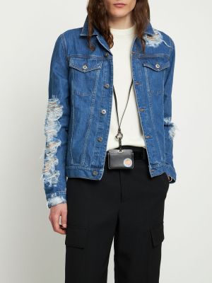 Bavlněná džínová bunda s oděrkami Jw Anderson
