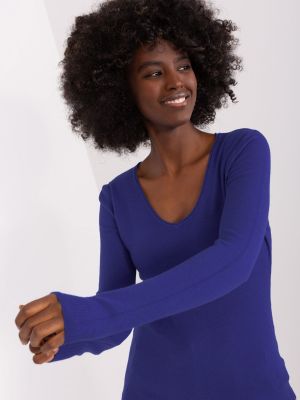Viskózový sveter Fashionhunters modrá