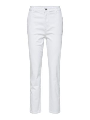 Pantalon chino Selected Femme blanc