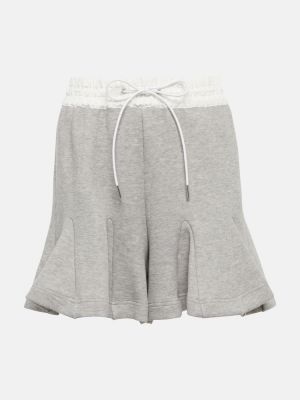 Pantaloncini di cotone Sacai grigio