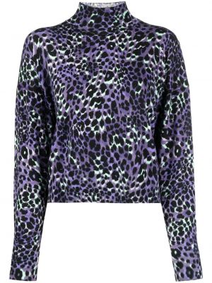 Leopard trykt lang genser Bimba Y Lola lilla