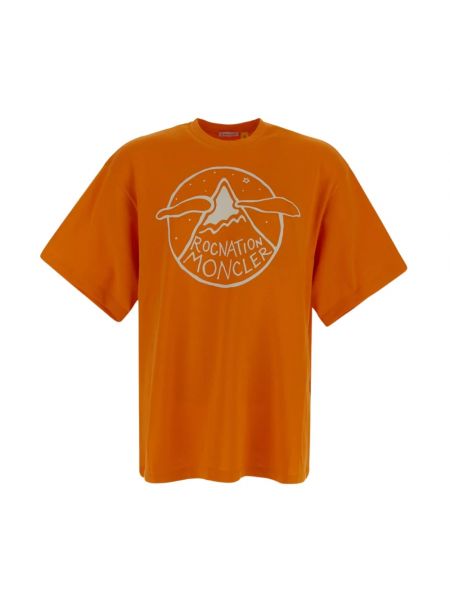 Koszulka bawełniana Moncler pomarańczowa