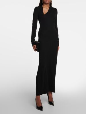 Jersey kapucnis hosszú ruha Versace fekete