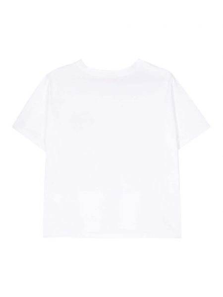 Bavlněné tričko se srdcovým vzorem Parlor bílé