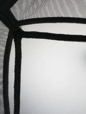 Průsvitné kalhotky string se srdcovým vzorem Maison Close černé