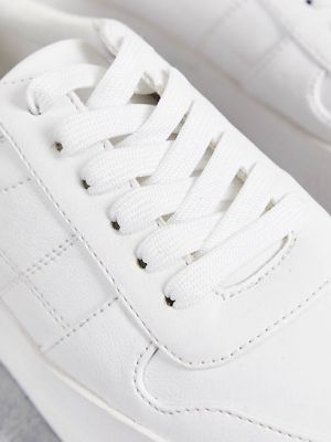 Кроссовки на шнуровке на платформе Asos белые