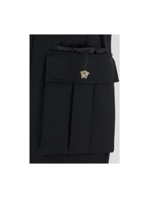 Pantalones cargo slim fit de algodón Versace negro