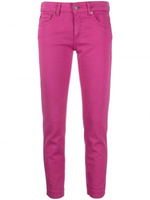 Jeansy skinny slim fit Dondup różowe