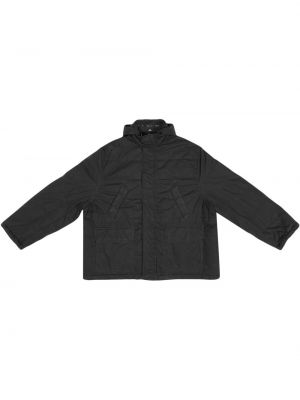 Pernata jakna s kapuljačom s printom Balenciaga crna