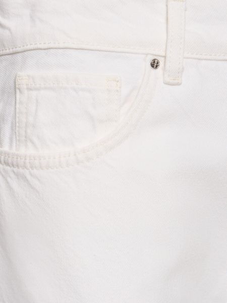 Bavlněné straight fit džíny Anine Bing bílé