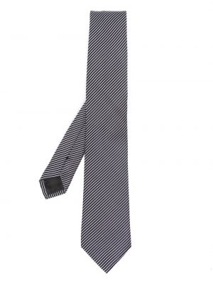 Pruhovaná hedvábná kravata s potiskem Giorgio Armani