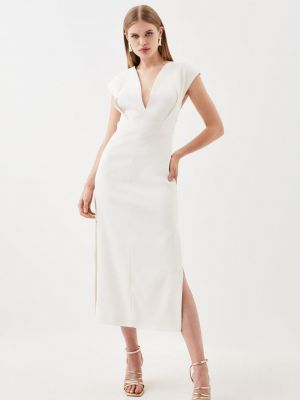Приталенный платье миди без рукавов Karen Millen белый