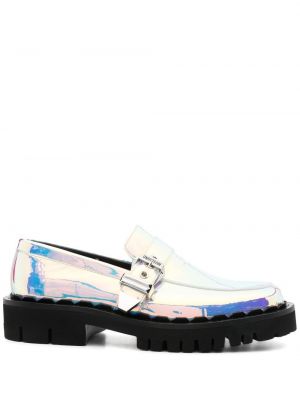 Loafers med print Moschino sølv