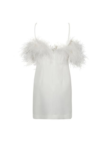 Mini vestido con plumas de plumas P.a.r.o.s.h. blanco