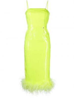 Flitrované koktejlkové šaty s perím Nissa zelená
