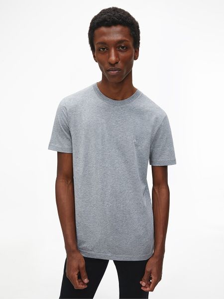Camiseta de algodón Calvin Klein gris