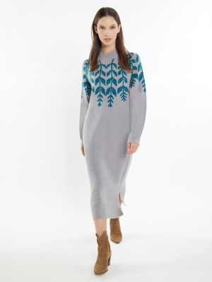 Robe en tricot Usha gris