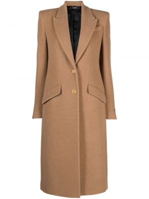 Vlněný kabát Versace hnědý