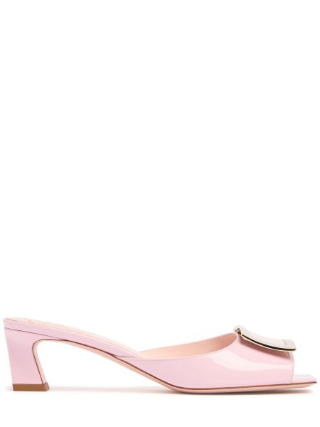 Patent læder læder mules Roger Vivier pink