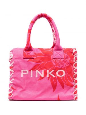 Shopper handtasche mit stickerei Pinko pink