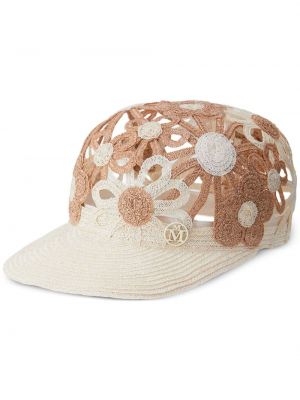 Gėlėtas kepurė Maison Michel smėlinė