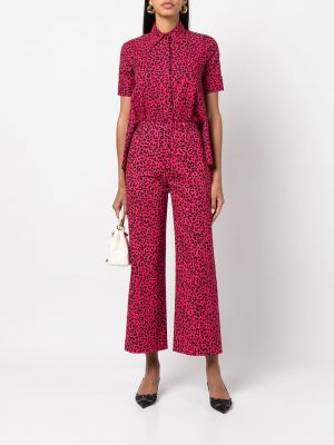Hemd mit print mit leopardenmuster Adam Lippes pink