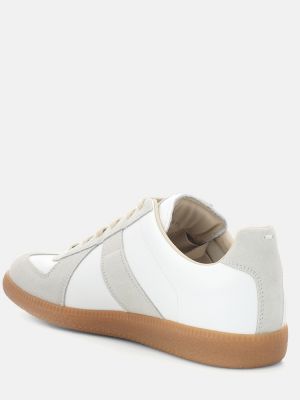 Sneakersy zamszowe skórzane Maison Margiela białe
