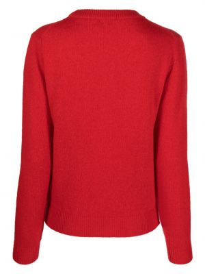 Haftowany sweter z okrągłym dekoltem Maison Labiche czerwony