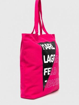 Shopperka Karl Lagerfeld Jeans różowa