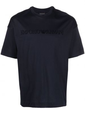 Trykt t-skjorte Emporio Armani blå