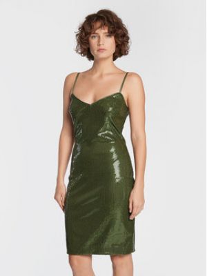 Slim fit koktejlové šaty Guess zelené