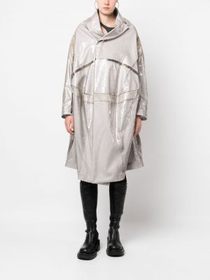 Manteau à capuche asymétrique imperméable Comme Des Garçons gris