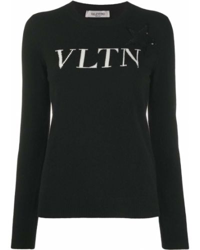 Jersey de punto de tela jersey de estrellas Valentino negro