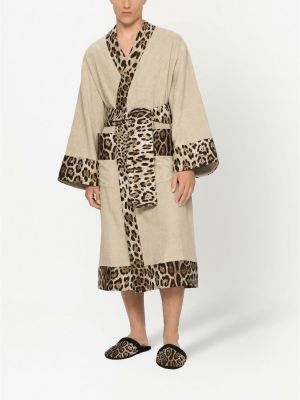 Leopardimustriga mustriline hommikumantel Dolce & Gabbana pruun
