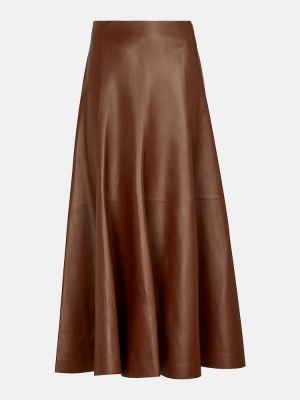 Кожаная юбка миди Chloã©, коричневый