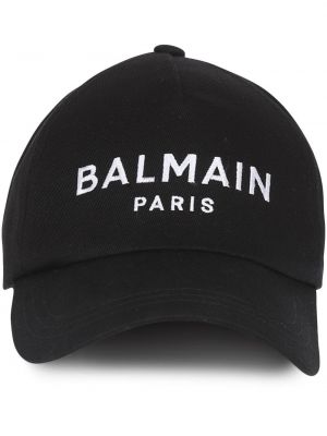 Шапка с козирки бродирана Balmain черно