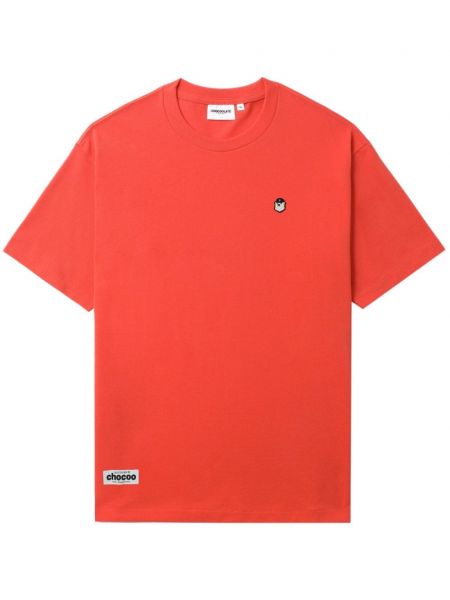 Koszulka bawełniana z nadrukiem :chocoolate pomarańczowa