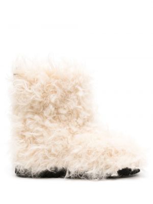 Ankle boots z futerkiem Maje białe