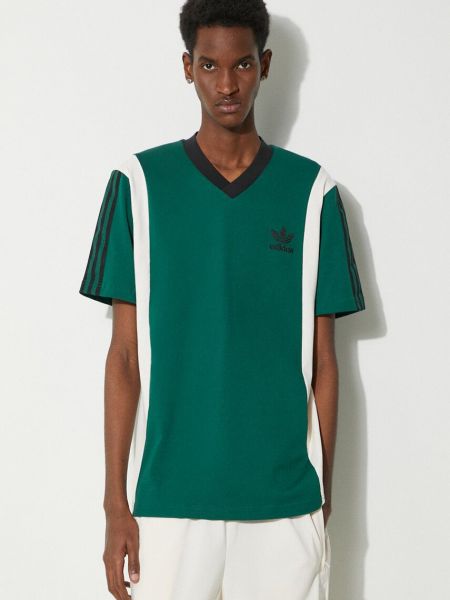 Tričko s aplikacemi Adidas Originals zelené