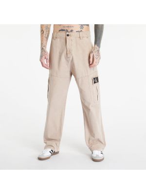 Pletené cargo kalhoty Calvin Klein Jeans hnědé