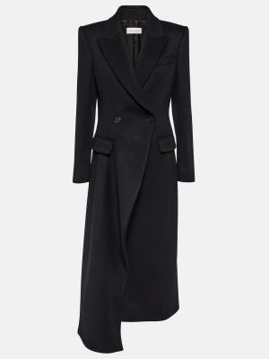 Асимметричное пальто из шерсти Alexander Mcqueen черный
