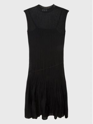 Dzianinowa sukienka koktajlowa Calvin Klein czarna