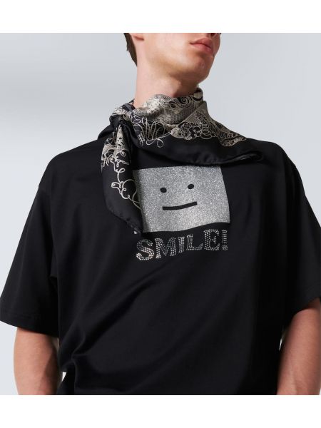 Βαμβακερή μπλούζα από ζέρσεϋ Acne Studios μαύρο