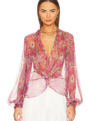 Розовая блузка с узором пейсли Caroline Constas