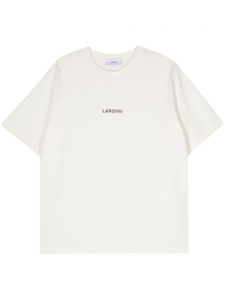 Bavlnené tričko s potlačou Lardini biela