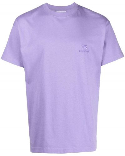 Тениска бродирана Balenciaga виолетово