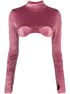 Кадифена блуза Gcds розово