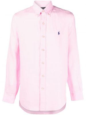 Пухена поло тениска Polo Ralph Lauren розово