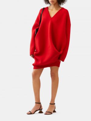 Платье с v-образным вырезом оверсайз Loewe красное